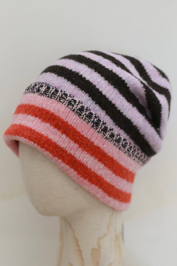 YANYAN KNITS 2025 Fall/Winter Collection - Brimless Knit Hat (YYK-YYW23-1552-PIN, Two-tone Pink)